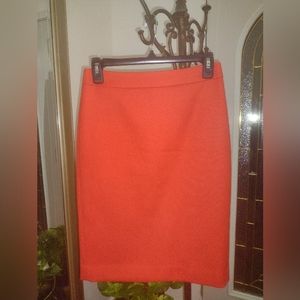 J crew Red Wool Number 2 Pencil Skirt 00